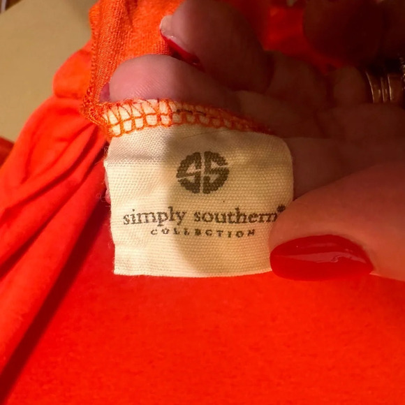 Simple Southern Orange 3/4 Sleeve Long Top Tunic Sz XL - Picture 5 of 11
